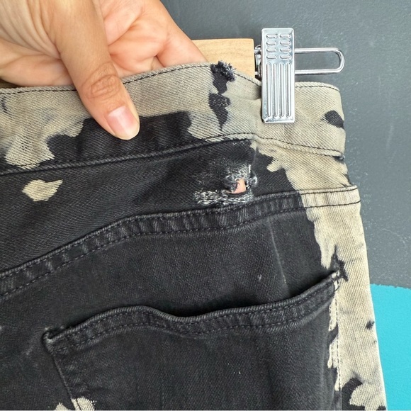 Current/Elliott Black and Cream Tie-Dye Jeans - Picture 8 of 13
